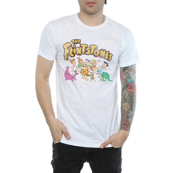 The Flintstones Herrgrupp Distressed T-Shirt M Vit White M