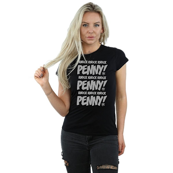 The Big Bang Theory Damkläder Knock Knock Penny Bomull T-shirt Black M