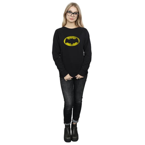 DC Comics Dam/Damer Batman TV-serie Distressed Logo Sweatshirt Black XL