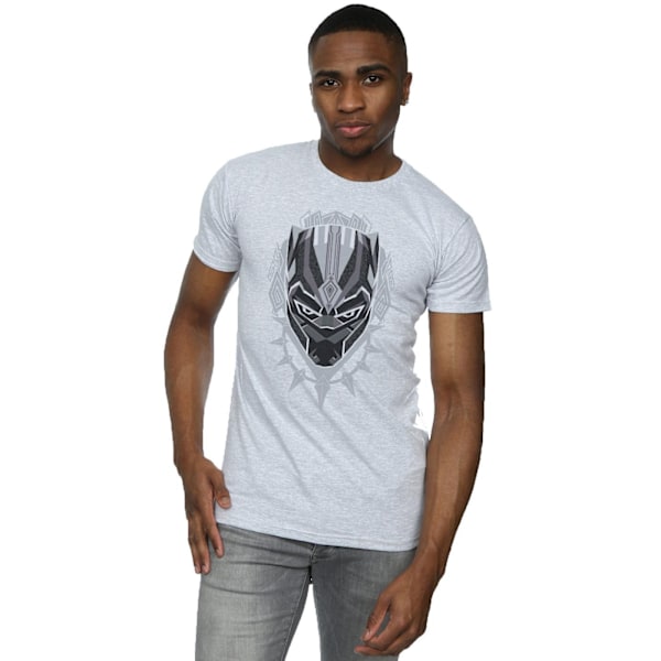 Marvel Herr Svart Panter Huvud T-shirt XXL Sports Grå Sports Grey XXL