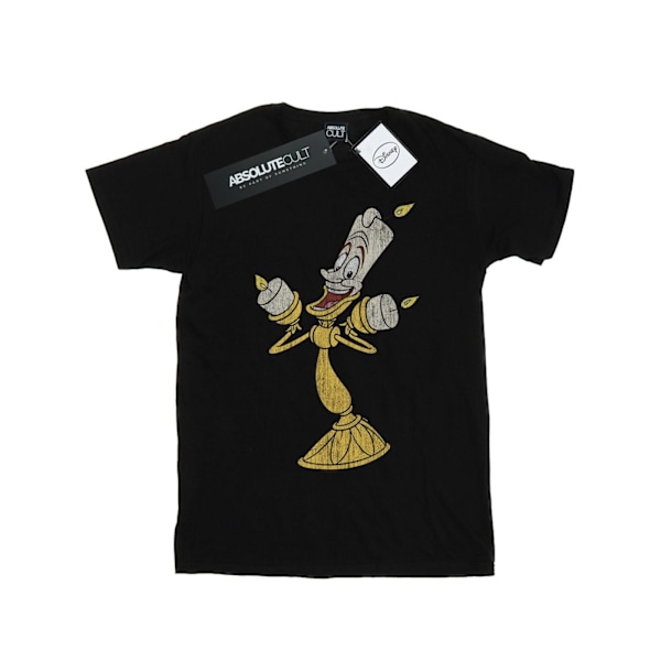 Disney Herrar Skönheten och Odjuret Lumiere Distressed T-Shirt S B Black S