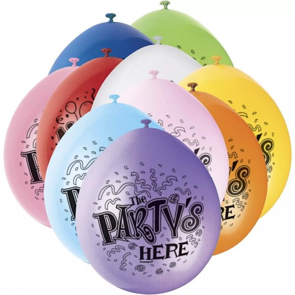 The Partys Here Latexballonger (10-pack) One Size Flerfärgad Multicoloured One Size