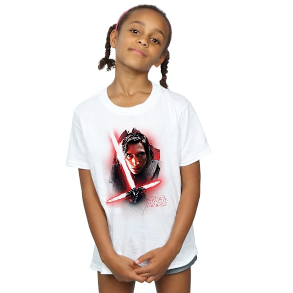 Star Wars Girls The Last Jedi Kylo Ren Borstad Bomull T-shirt 5 White 5-6 Years