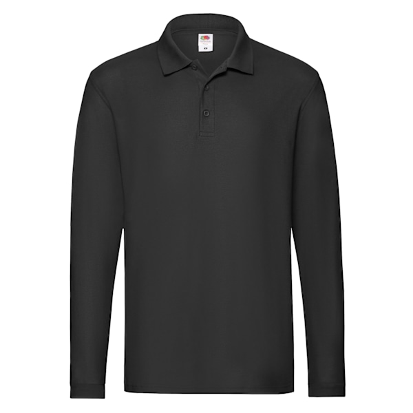 Fruit of the Loom Premium långärmad poloskjorta M svart Black M