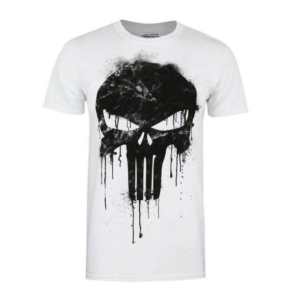 The Punisher Mens Skull T-Shirt XXL Vit White XXL
