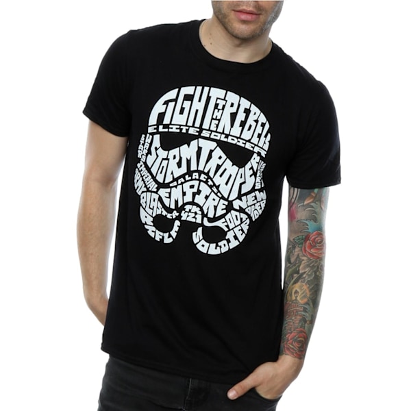 Star Wars Stormtrooper Text Head T-shirt S Svart Black S