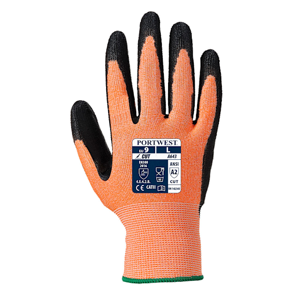 Portwest Unisex Adult A643 Nitrile Foam Cut Resistant Gloves XX Amber/Black XXL