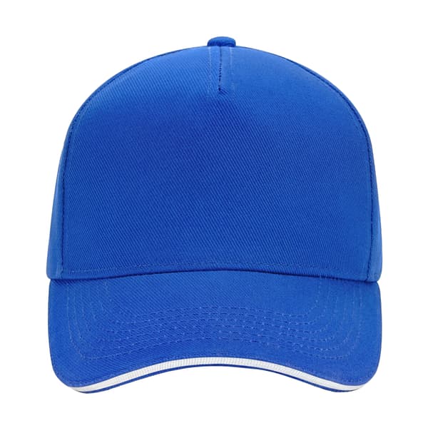 Beechfield 5 Panel Sandwich Peak Baseball Cap One Size Bright R Bright Royal Blue/White One Size
