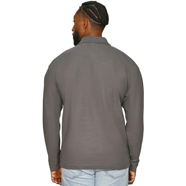 Casual Classic Långärmad Pikétröja Herr M Kolgrå Charcoal M