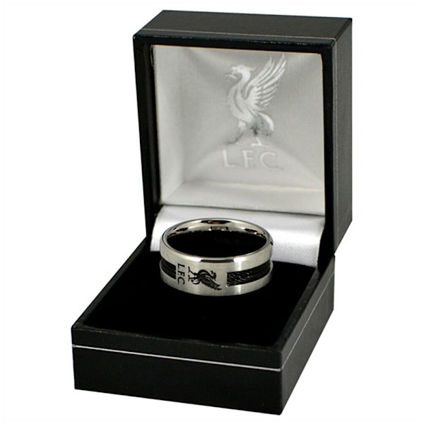 Liverpool FC Svart Inlay Ring Liten Silver Silver Small