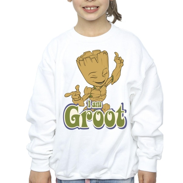 Guardians Of The Galaxy Girls Groot Dancing Sweatshirt 3-4 år White 3-4 Years