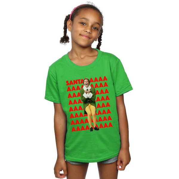 Elf Girls Buddy Santa Scream Bomull T-shirt 7-8 år Irländsk Grön Irish Green 7-8 Years