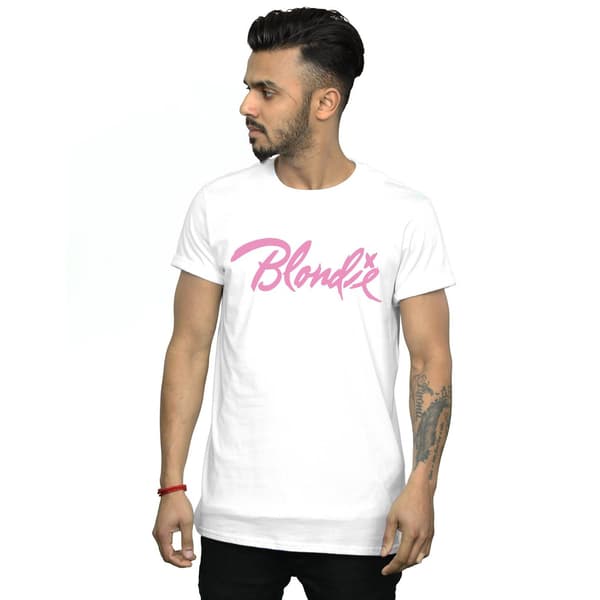 Blondie Herr Klassisk Logotyp T-Shirt S Vit White S