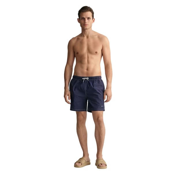 Gant Herr Enfärgade Klassiska Badshorts S Blå Blue S