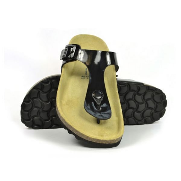 Sanosan Dam/Dam Geneve Lacklädersandaler 8 UK Bla Black/Brown 8 UK