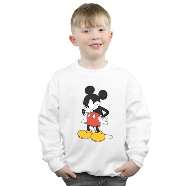 Disney Boys Mickey Mouse Angry Look Down Sweatshirt 7-8 år W White 7-8 Years