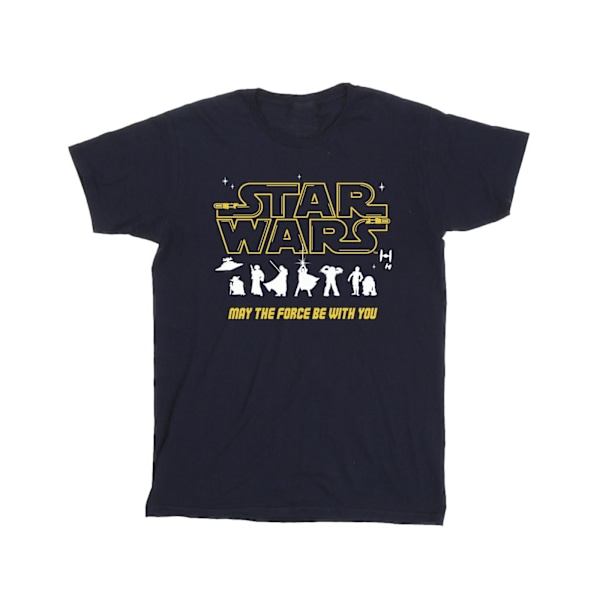 Star Wars Silhouettes Force T-shirt för män, 5XL, marinblå Navy Blue 5XL