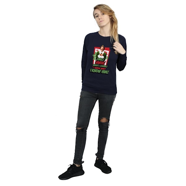Elf Dam/Damer OMG Santa Sweatshirt L Marinblå Navy Blue L