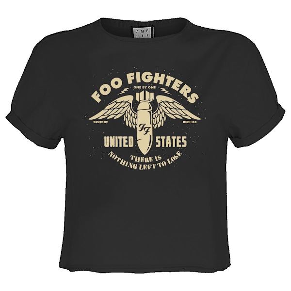 Amplified Dam One By One Foo Fighters Cropped Top XS Cha Charcoal XS