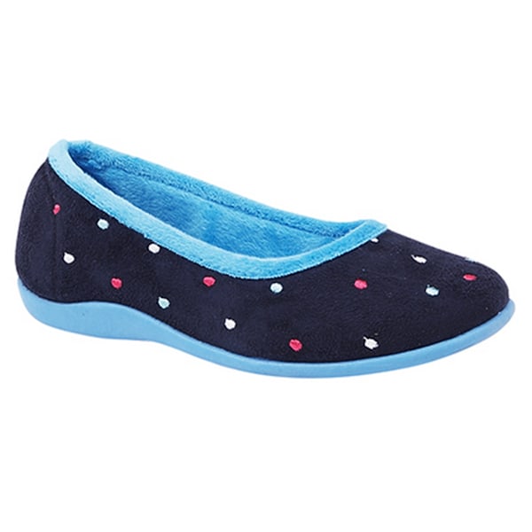 Sleepers Dam/Dam Isla Prickig Ballerina Minnesskum Tofflor Blue/Turquoise 3 UK