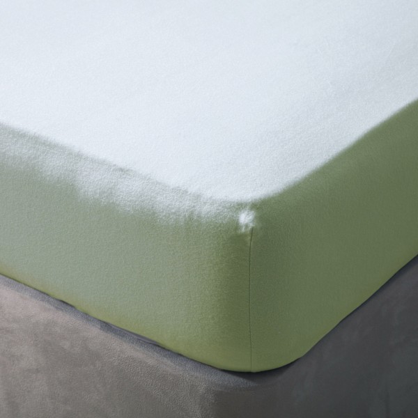 Belledorm Borstad Bomull Extra Djup Dra-på-lakan Kingsize Grön Green Apple Kingsize