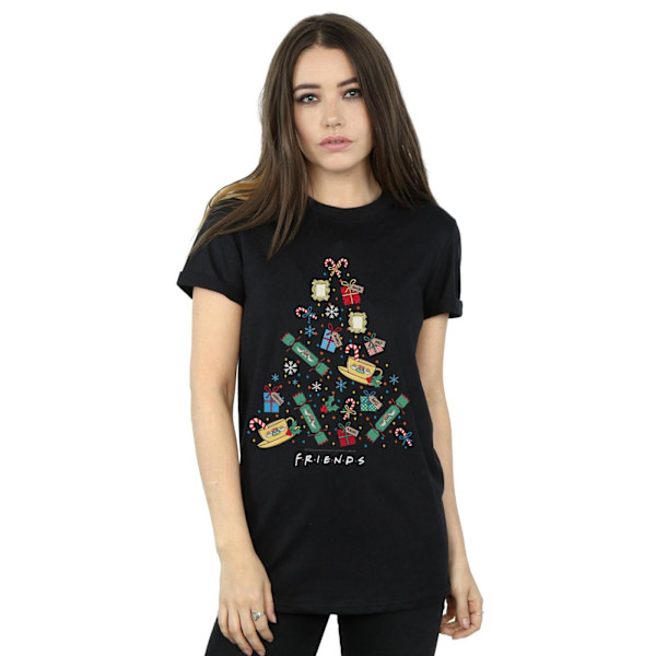 Friends Dam/Damer Julgran Bomull Boyfriend T-Shirt S Black S