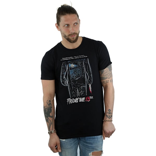 Fredag den 13:e Herr Distressed Poster T-Shirt M Svart Black M