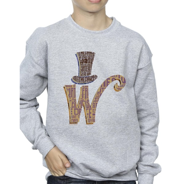 Willy Wonka Boys W Logo Hat Sweatshirt 12-13 år Sports Grey Sports Grey 12-13 Years