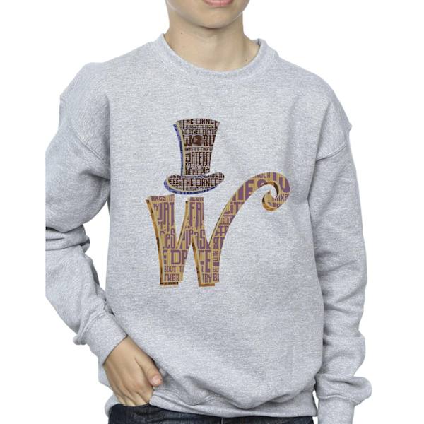 Willy Wonka Boys W Logo Hat Sweatshirt 9-11 år Sports Grey Sports Grey 9-11 Years