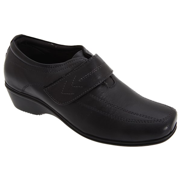 Mod Comfys Dam/Dam Touch Fastening Softie Läder Casual Black 7 UK