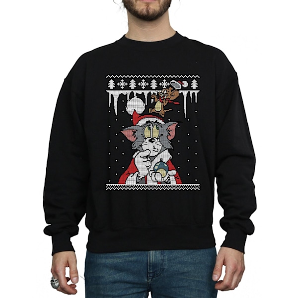 Tom And Jerry Herr Jul Fair Isle Sweatshirt M Svart Black M