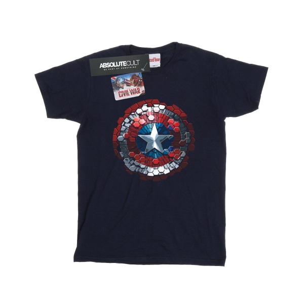 Marvel Girls Captain America Civil War Hex Shield bomullströja Navy Blue 7-8 Years