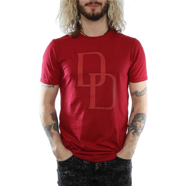 Marvel herr Daredevil DD logotyp T-shirt L Cardinal Cardinal L