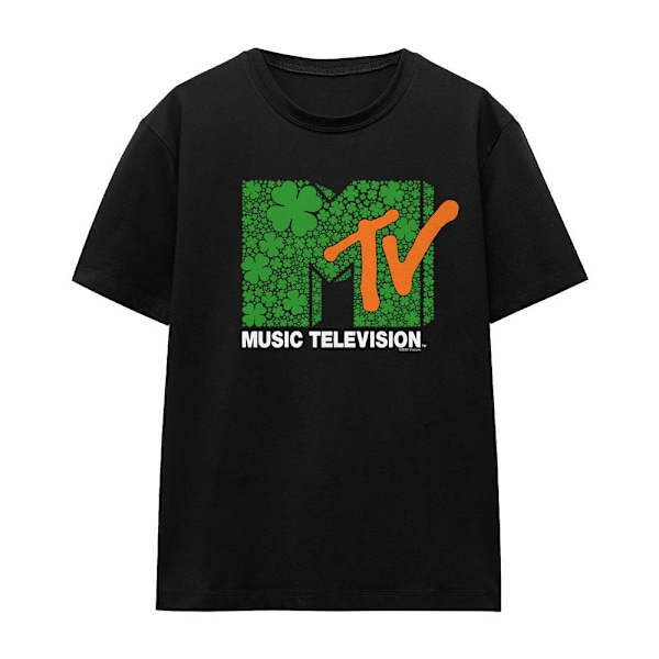MTV Unisex Vuxen Shamrock Logotyp St Patricks Day T-Shirt M Svart Black M