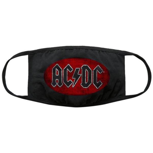 AC/DC Oval Logo Ansiktsmask One Size Svart/Röd Black/Red One Size