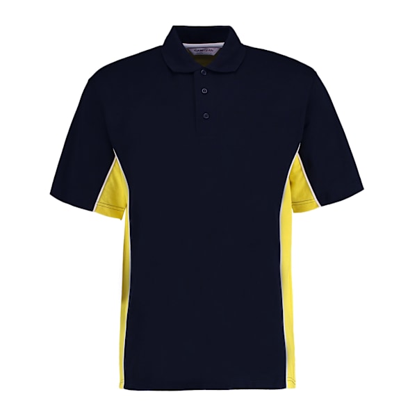 GAMEGEAR Herr Track Polycotton Pique Poloskjorta S Marinblå/Midnatt Navy/Midnight/Yellow S