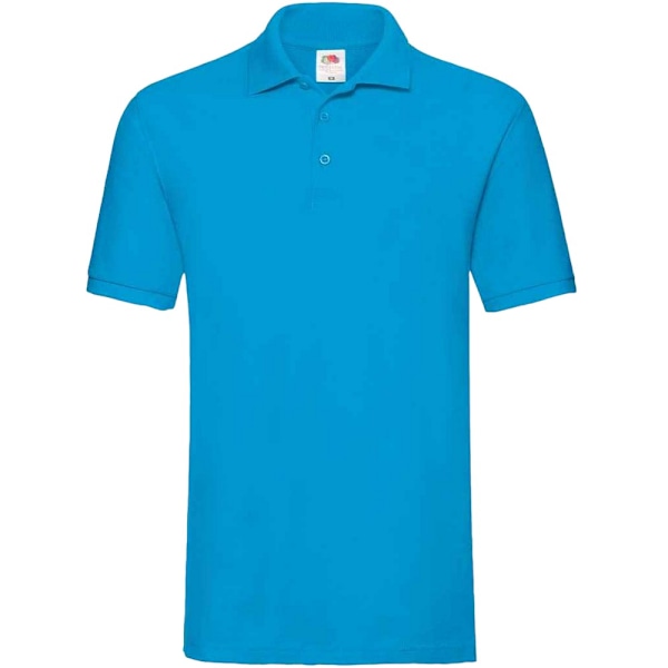 Fruit of the Loom Premium bomullspiké poloskjorta för män M Azure Azure M