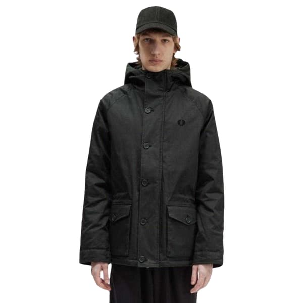 Fred Perry Herr Snorkel Kort Parkas L Grön Green L
