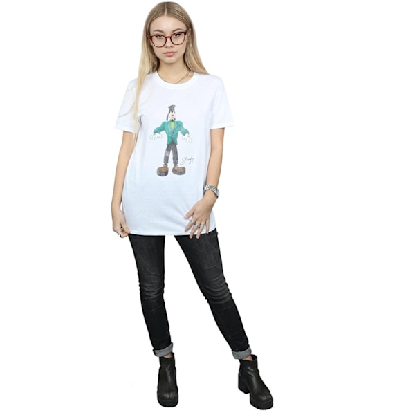 Disney Dam/Kvinnor Frankenstein Goofy Bomull Boyfriend T-Shir White S
