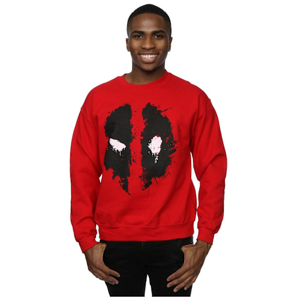 Marvel Deadpool Splat Face Sweatshirt S Cherry Red Cherry Red S