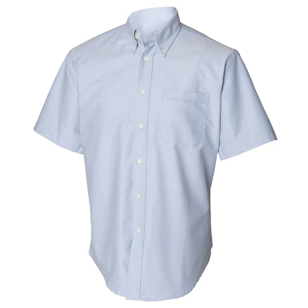 Henbury Herr Kortärmad Klassisk Oxford Arbetsskjorta 2XL Blå Blue 2XL