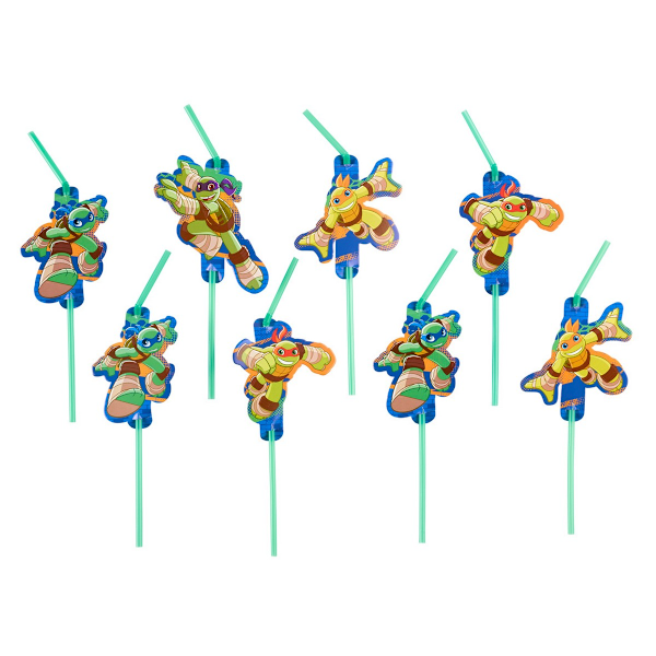 Teenage Mutant Ninja Turtles Happy Birthday engångssugrör ( Multicoloured One Size
