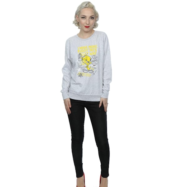 Looney Tunes Dam/Damer Tweety Pie More Puddy Tats Sweatshirt Heather Grey L