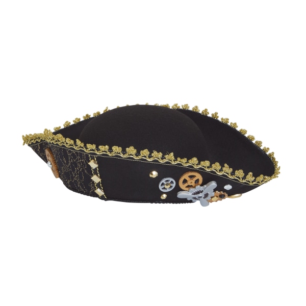 Bristol Novelty Dam/Dam Steampunk Tricorn Hat One Size Bl Black One Size