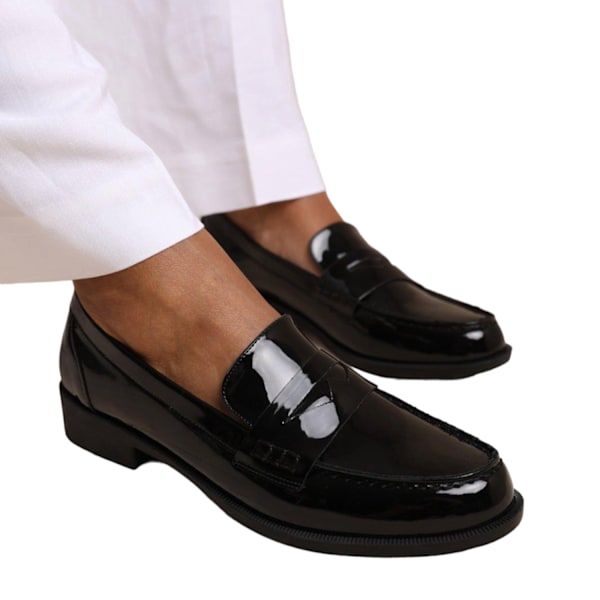 Where's That From Dam/Damer Houston Lackläder Slip-on Black 4 UK Wide