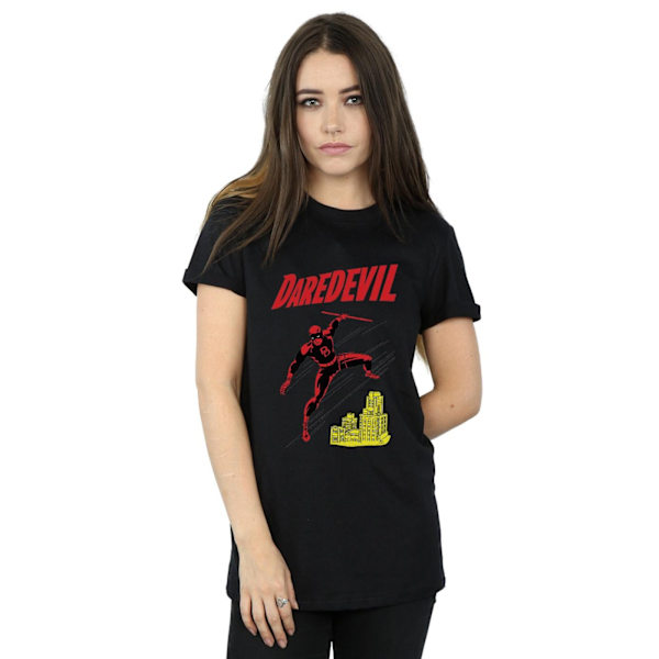 Marvel Womens/Ladies Daredevil Rooftop Bomull Boyfriend T-Shirt Black 3XL