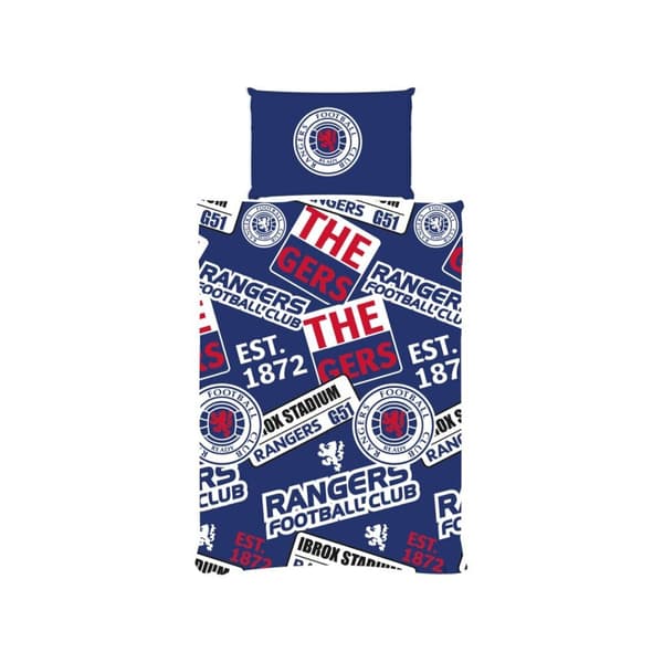 Rangers FC Patchar Täcke Set Singel Blå/Vit/Röd Blue/White/Red Single