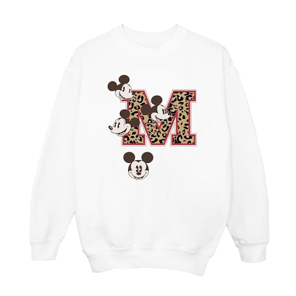Disney Dam/Damer Musse Pigg M Ansikten Sweatshirt XL Vit White XL