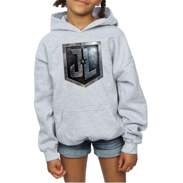 DC Comics Girls Justice League Movie Shield Hoodie 5-6 år Sp Sports Grey 5-6 Years