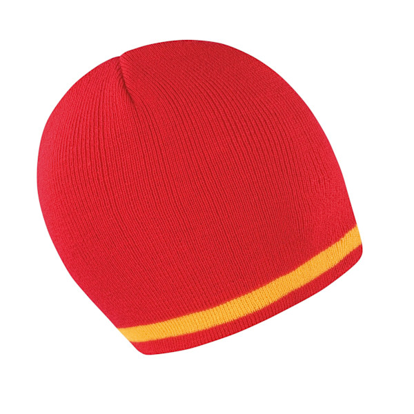 Result Unisex Vinter Essentials National Beanie Hat En Storlek Röd / Gul Red / Yellow One Size